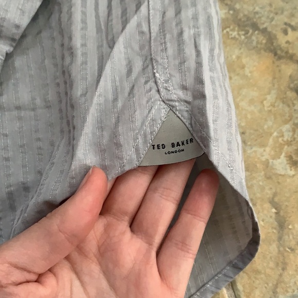 Ted Baker London | Gray 2 front pockets Dress Shirt Size XXL - Picture 6 of 11